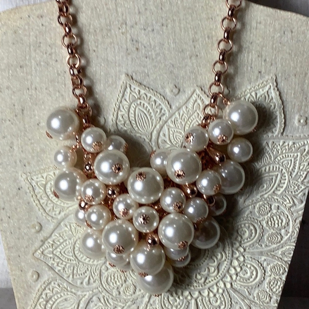 Ted Baker White and Gold Cluster Necklace